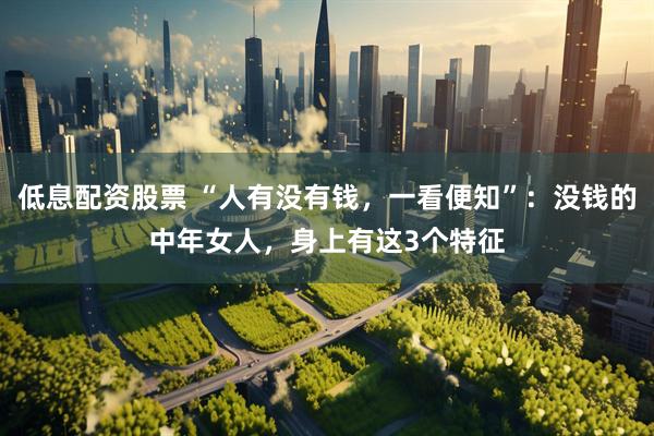 低息配资股票 “人有没有钱，一看便知”：没钱的中年女人，身上有这3个特征